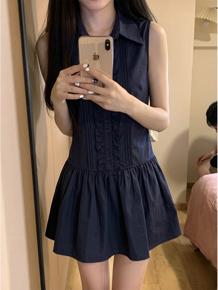 Slimming Effect Korean College - Korean Style A Line Shirt Dress ulasan dan harga