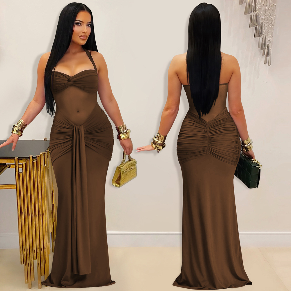 Sexy Sheer Layer Mesh Halter D - Sexy Mesh Sheer Bodycon Dress ulasan dan harga