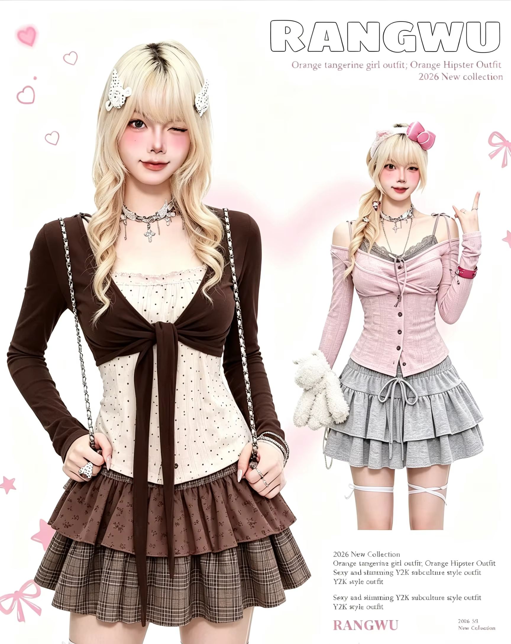 Y2K American Vintage Women Two - Blouses ulasan dan harga