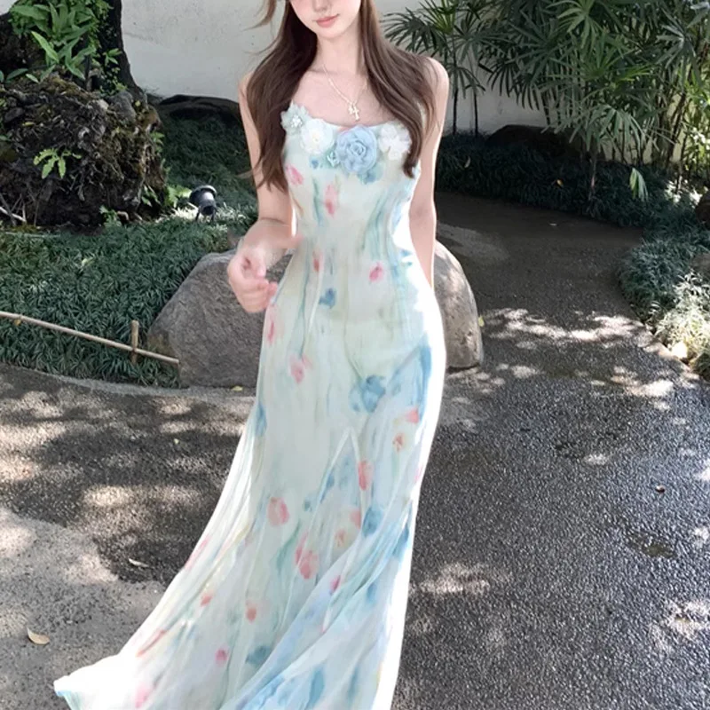 Kawaii Sweet Y2k Japanese Midi - French Vintage Floral Midi Dress ulasan dan harga