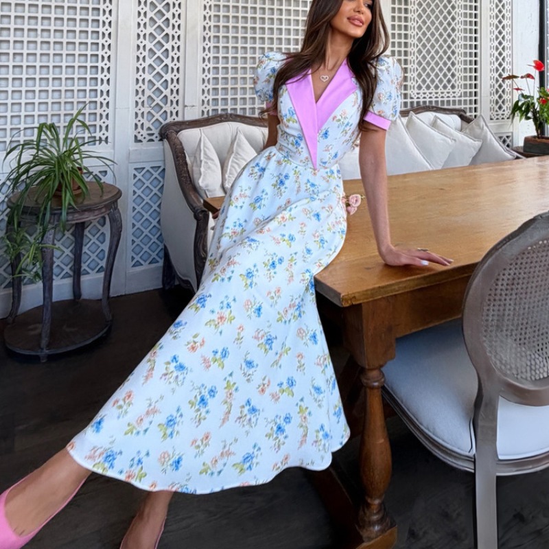 Elegant 2026 Summer Floral Pri - French Vintage Floral Midi Dress ulasan dan harga